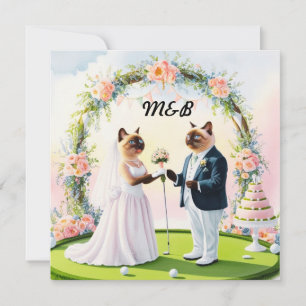Golf Wedding themed for Cat Lovers GOLFER Save The Date