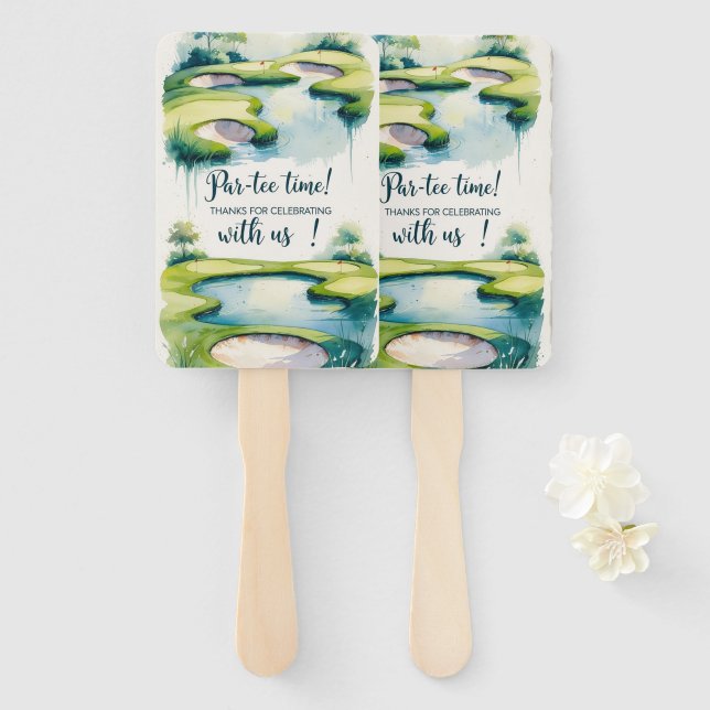  Golf Wedding themed  Hand Fan (Front and Back)