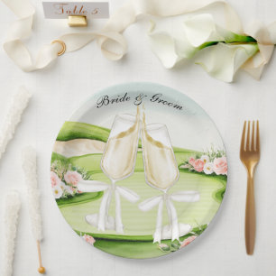 Golf Wedding themed on golf course Paper Plate