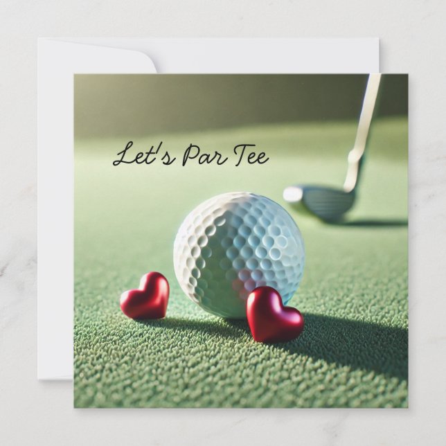 Golf WEDDING with golf ball on putting green  Invitation (Front)