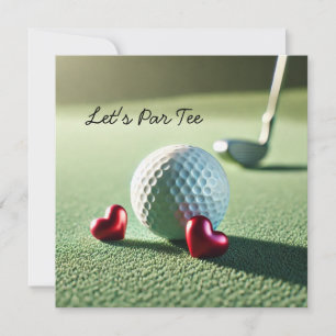 Golf WEDDING with golf ball on putting green  Invitation