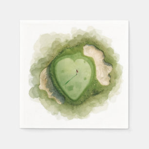 Golf wedding with heart shape napkin
