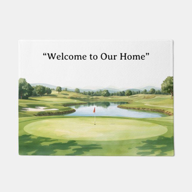 Golf Welcome to golfer home with golf course view Doormat (Front)