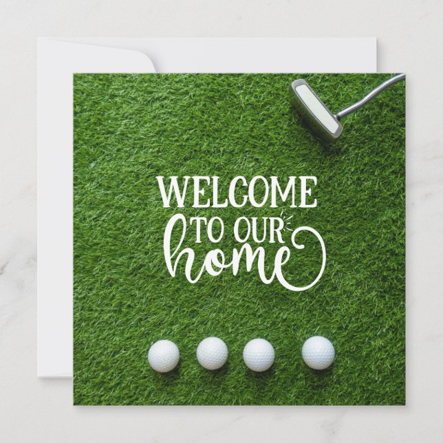 Golf Welcome to our home golfer on green grass   (Front)