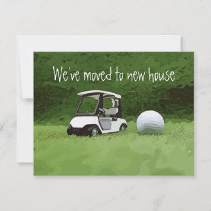 Golf we've moved to new house with golf on green announcement