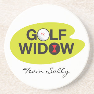 Golf Widow Badge of Honour personalised Coaster