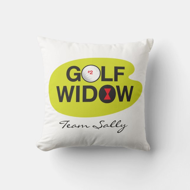 Golf Widow Badge of Honour personalised Cushion (Front)