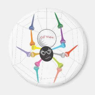 Golf Widow Black Widow Spider Tees Magnet