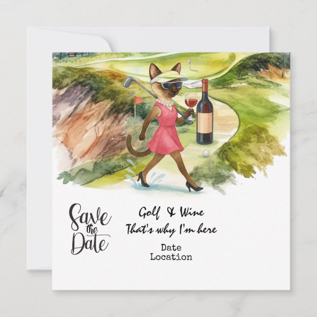 Golf Wine Tasting Event Invitation  (Front)