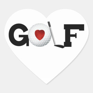 Golf With Golf Ball Tshirts and Gifts Heart Sticker