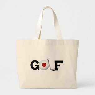 Golf With Golf Ball Tshirts and Gifts Large Tote Bag