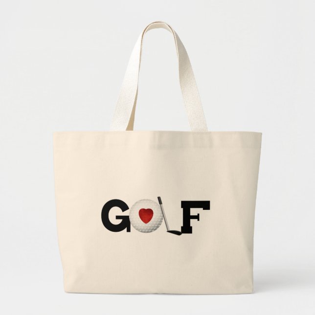 Golf With Golf Ball Tshirts and Gifts Large Tote Bag (Front)
