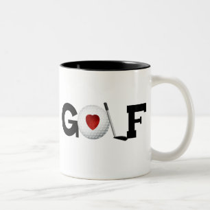 Golf with Golf Ball Two-Tone Coffee Mug