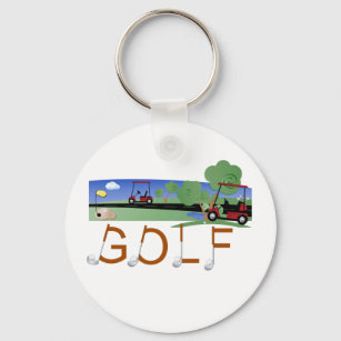 Golf With Golf Carts Tshirts and Gifts Key Ring