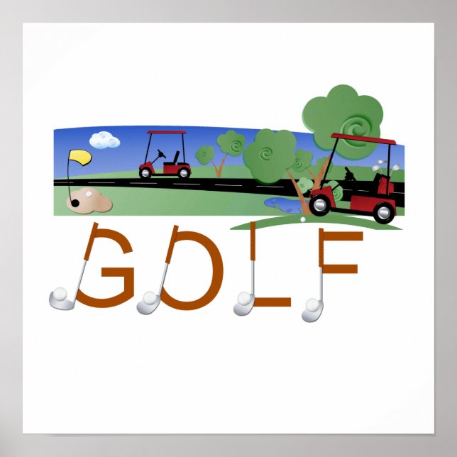 Golf With Golf Carts Tshirts and Gifts Poster (Front)