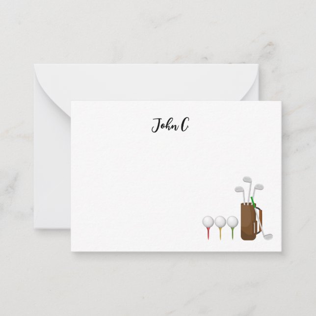 Golf with Name Cart golfer club ion ball  Card (Front)