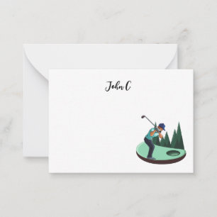 Golf with Name Cart golfer golfing  Card
