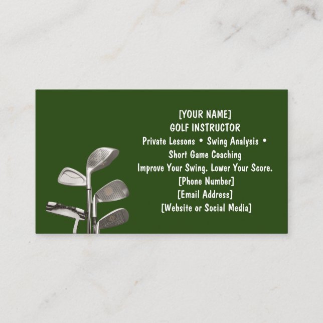 Golf with Name for golfer  Business Card (Front)