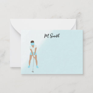 Golf with Name for golfer Note Card