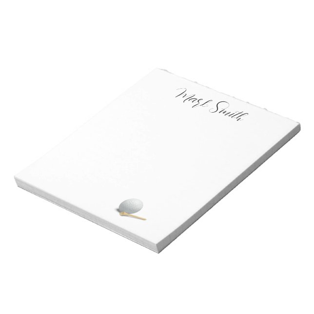 Golf with Name for golfer with golf ball and tee   Notepad (Rotated)