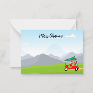 Golf with Name Merry Christmas Santa Claus Card