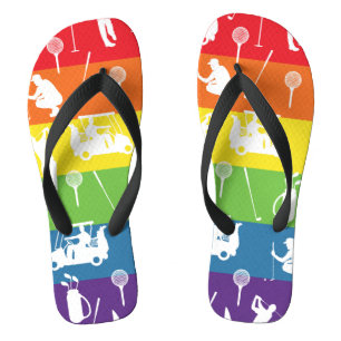 Golf with Pride: Rainbow  Flip Flops