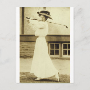 GOLF WITH STYLE! - 1908 Women's Golf Champion Postcard