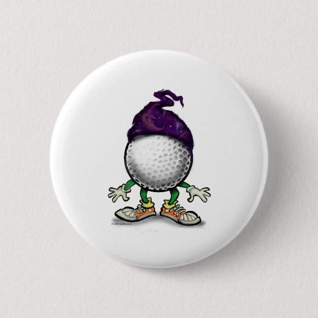 Golf Wizard 6 Cm Round Badge (Front)