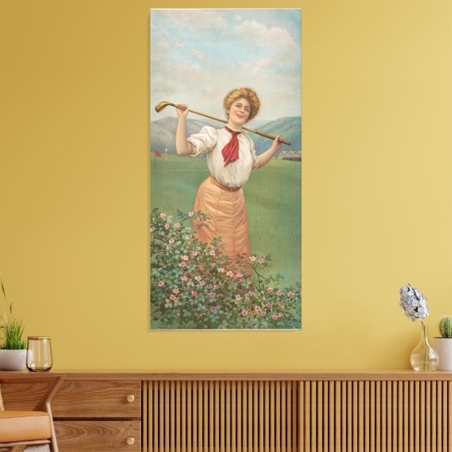 Golf woman  canvas print (Insitu(LivingRoom))