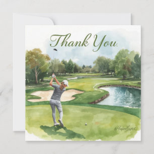 Golf Woman golfer is golfing in golf course Card