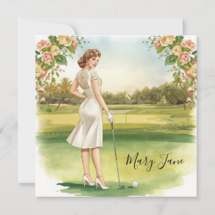 Golf Woman golfer on golf course Bridal  Invitation