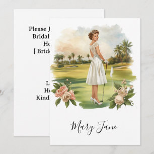 Golf Woman golfer on golf course Bridal  Invitation