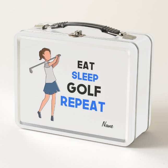 Golf Woman Golfing for Woman Golfer  Metal Lunch Box (Front)