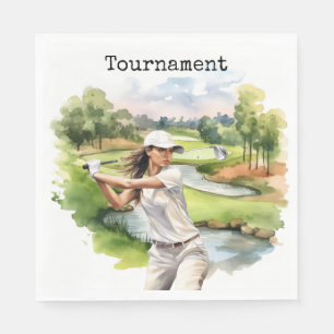 Golf Woman in golf course Napkin