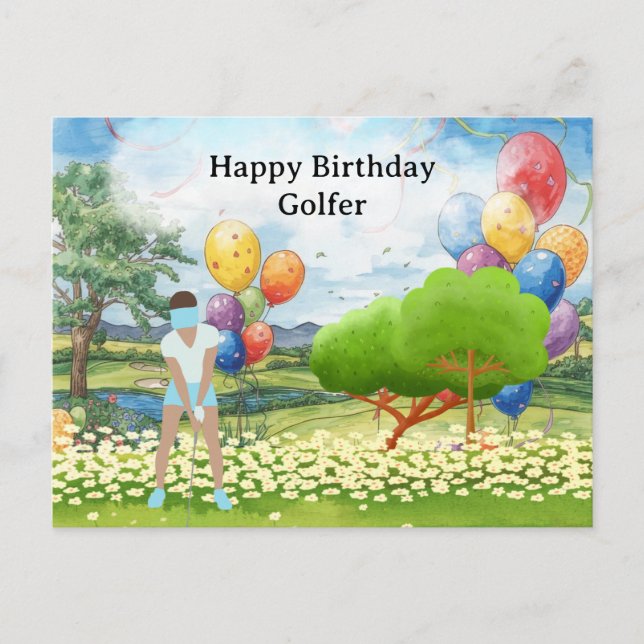 Golf woman is playing golf  Birthday golfer Card (Front)