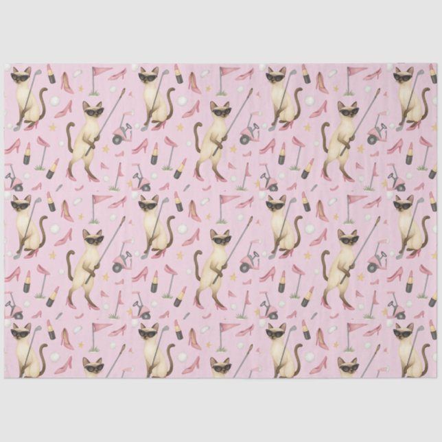 Golf Woman themed for Bachelorette Party Pink Tissue Paper (Front)