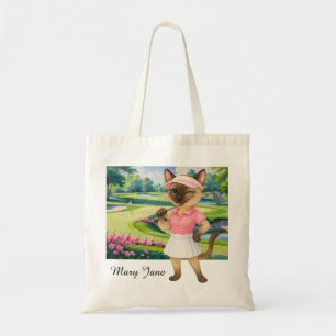 Golf Woman Tournament for Siamese Cat lovers Tote Bag