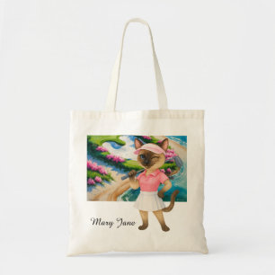 Golf Woman Tournament for Siamese Cat lovers Tote Bag
