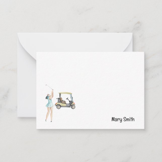 Golf woman with golf cart card (Front)