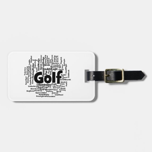 Golf Word Cloud Luggage Tag (Front Horizontal)