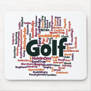 Golf Word Cloud Mouse Mat