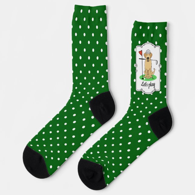 Golf Yellow Lab Labrador Retriever Dog (yel 3) Socks (Left)