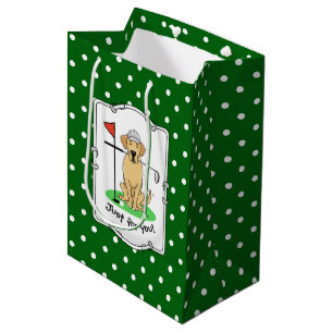 Golf Yellow Labrador Retriever (yel 3) Dog - Cute Medium Gift Bag