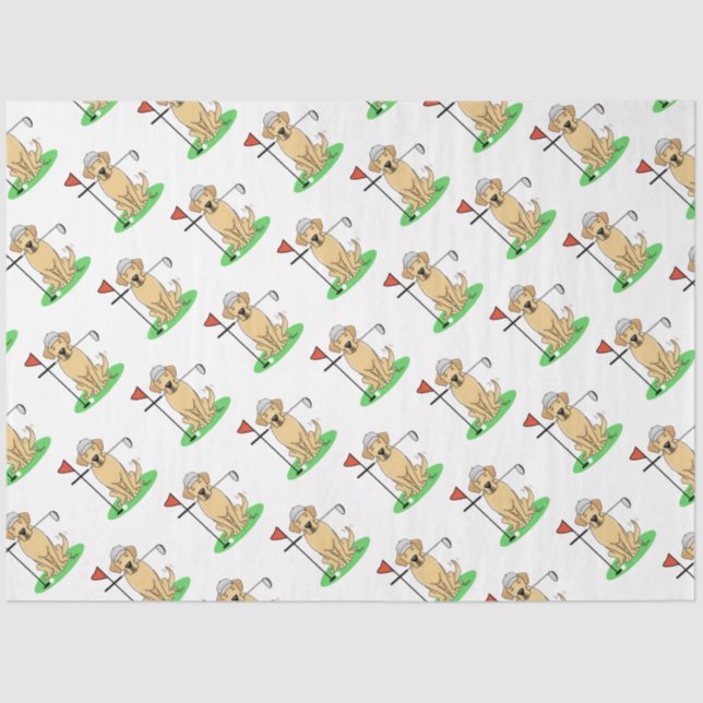 Golf Yellow Labrador Retriever (yel 3) Dog - Cute Tissue Paper (Front)