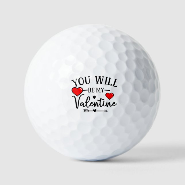 Golf  you will be my valentine lover   golf hat cl balls (Front)