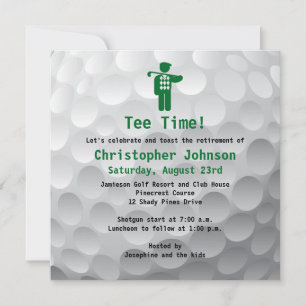 Golfball Green Golf Retirement Party Invitation