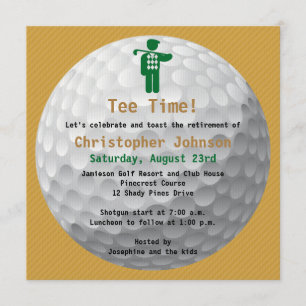 Golfball Green Golf Retirement Party Invitation