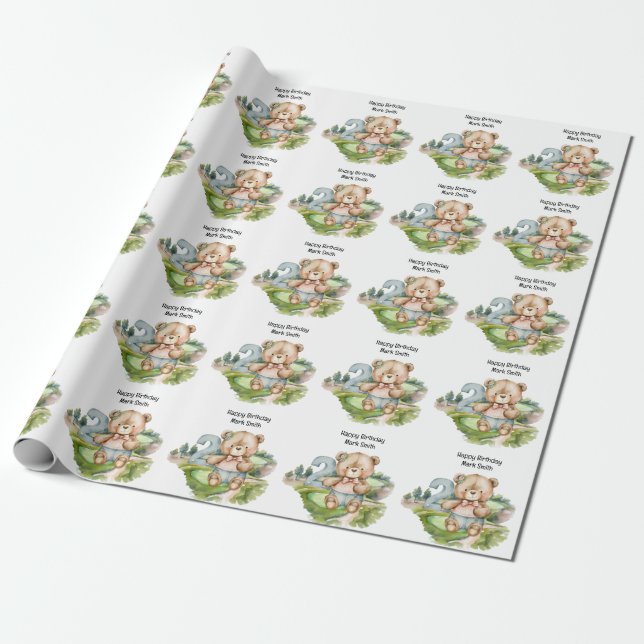 Golfer 2nd Birthday  Wrapping Paper (Unrolled)