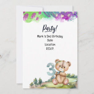 Golfer 3rd Birthday Save the Date Boy Invitation