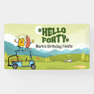 Golfer 40th Birthday Party Banner